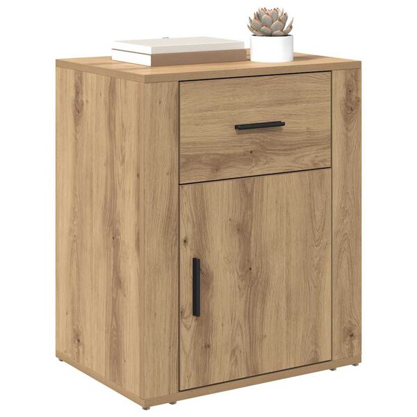 vidaXL Cabinet de chevet avec tiroir Ch&ecirc;ne artisanal 35 x 50 x 60 cm