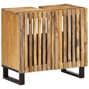 vidaXL Armoire lavabo de salle de bain 62x34x58cm manguier massif brut