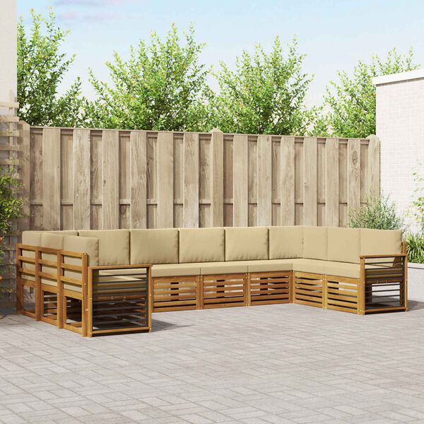 vidaXL Ensembles de canap&eacute;s avec coussin 10 pcs Naturel et Beige