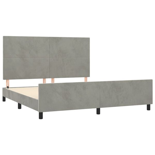 vidaXL Cadre de lit sans matelas gris clair 160x200 cm velours
