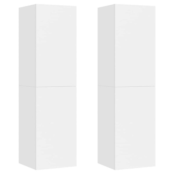 vidaXL Meubles TV 2 pcs Blanc 30,5x30x110 cm Bois d&rsquo;ing&eacute;nierie