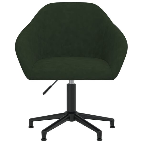 vidaXL Chaises pivotantes &agrave; manger lot de 4 vert fonc&eacute; velours