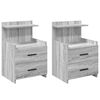 vidaXL Tables de chevet 2 pi&egrave;ces avec 2 tiroirs Gris Sonoma 40 x 36,5 x 62 cm