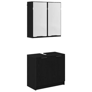 vidaXL Ensemble de Meubles de Salle de Bain 2 pcs Ch&ecirc;ne noir