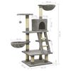 vidaXL Arbre à chat avec griffoirs en sisal Gris 122 cm