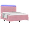 vidaXL Lit &agrave; ressort LED avec matelas Rose 180 x 200 cm Velours