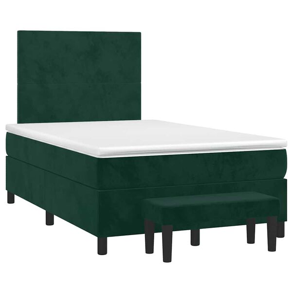 vidaXL Sommier &agrave; lattes de lit et matelas Vert fonc&eacute; 120x200cm Velours