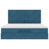VidaXL Cadre de lit ottoman avec matelas bleu fonc&eacute; 180x200 cm velours