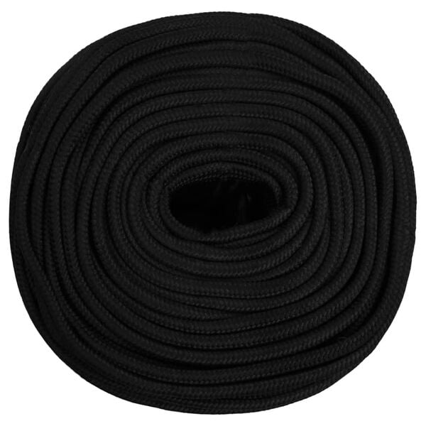 vidaXL Corde de travail Noir 10 mm 25 m Polyester