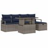 vidaXL Ensemble de canap&eacute; de jardin 6 pc Gris polyrotin