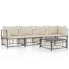 vidaXL Salon de jardin 5 pcs avec coussins anthracite r&eacute;sine tress&eacute;e