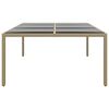vidaXL Table de jardin 200x150x75 cm Verre trempé/résine tressée Beige