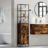 vidaXL Cabinet de salle de bain avec porte Ch&ecirc;ne Fum&eacute; 40 x 30 x 180 cm