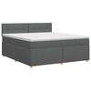 vidaXL Lit boxspring avec matelas Gris fonc&eacute; 140 x 190 cm Tissu