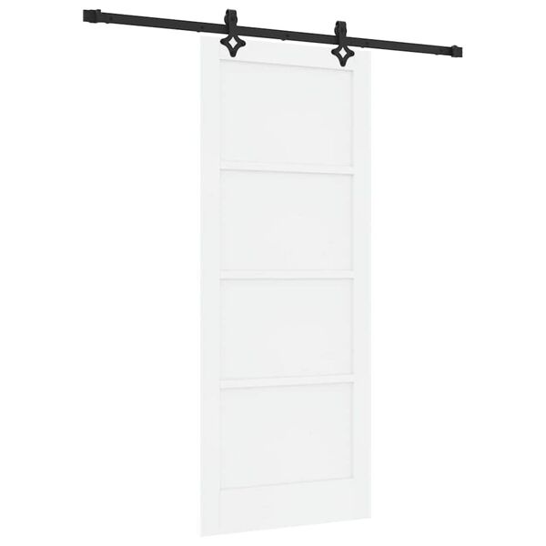 vidaXL Porte coulissante Blanc et Noir 83 x 202 cm Pin massif