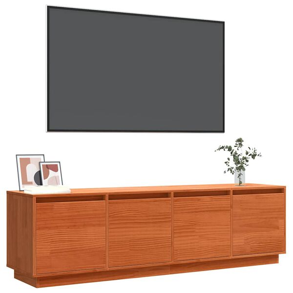 vidaXL Meuble TV Marron 156 x 37 x 45 cm Bois d'ing&eacute;nierie