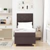 vidaXL Lit &agrave; ressort LED avec matelas Marron fonc&eacute; 80 x 200 cm tissu