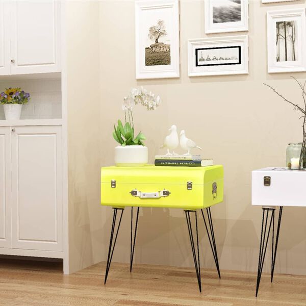 vidaXL Tables de chevet 2 pcs 49,5x36x60 cm Jaune