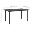 vidaXL Table &agrave; d&icirc;ner de jardin Noir 150x80x74 cm Acier et verre