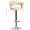 vidaXL Tabourets de bar lot de 2 cr&egrave;me bois courb&eacute; et similicuir