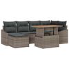 vidaXL Ensemble de canap&eacute; de jardin 7 pc Gris Poly rotin