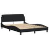 vidaXL Lit avec matelas Dover noir 120x200 cm tissu