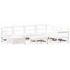 vidaXL Salon de jardin 8 pcs blanc bois de pin massif