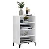 vidaXL Buffet Blanc brillant 57x35x90 cm Agglom&eacute;r&eacute;