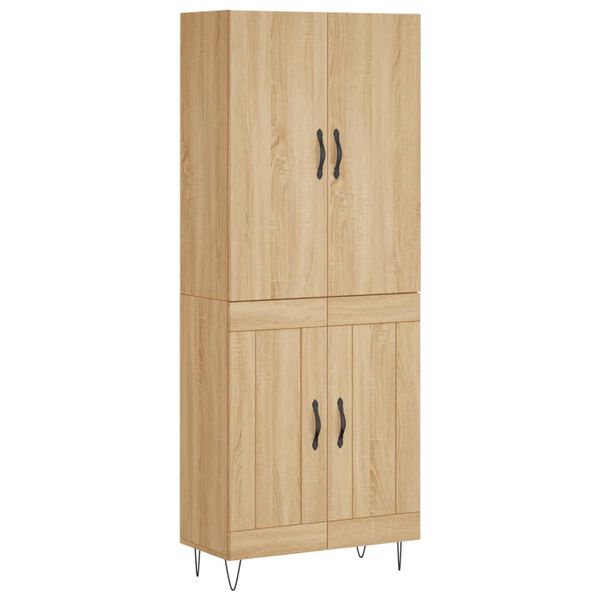 vidaXL Buffet haut Ch&ecirc;ne sonoma 69,5x34x180 cm Bois d'ing&eacute;nierie