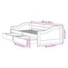 vidaXL Lit de jour et 2 tiroirs sans matelas IRUN blanc rose 90x200 cm