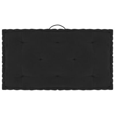 vidaXL Coussins de plancher de palette 3 pcs Noir Coton