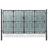 vidaXL Portail de cl&ocirc;ture noir &agrave; une porte 300x175 cm