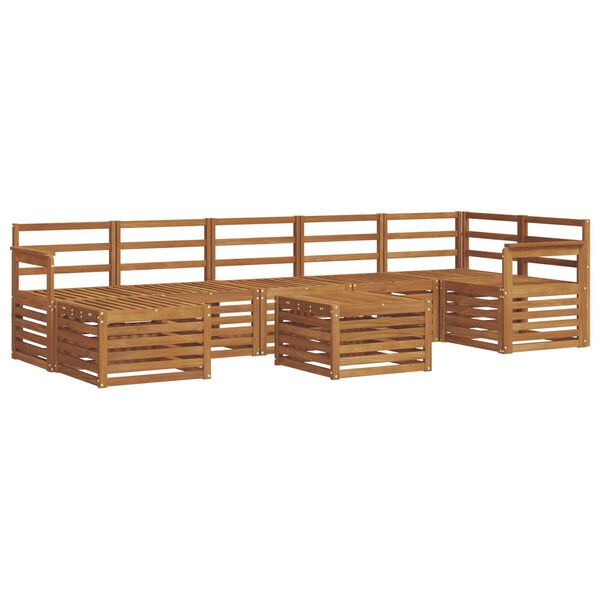vidaXL Ensembles de canap&eacute;s 8 pcs Naturel Bois d'Acacia Massif