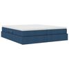 vidaXL Lit avec rangement et matelas Bleu 200 x 200 cm Polyester