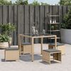 vidaXL Tabourets jardin et coussins lot de 4 mélange beige 41x41x36 cm
