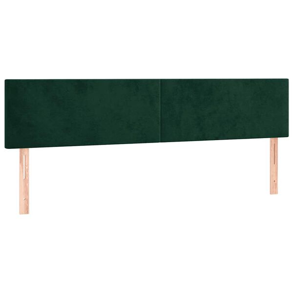 vidaXL T&ecirc;tes de lit Vert fonc&eacute; 160x5x78/88 cm Velours