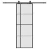 vidaXL Porte coulissante kit de quincaillerie noir 76x205 cm verre ESG