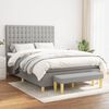 vidaXL Sommier &agrave; lattes de lit avec matelas Gris clair 140x190cm Tissu