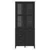 vidaXL Buffet VIKEN noir 80x40x190 cm bois massif de pin