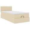 vidaXL Cadre de lit ottoman avec matelas cr&egrave;me 80x200 cm tissu