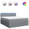 vidaXL Sommier &agrave; lattes de lit avec matelas Gris clair 200x200cm Tissu