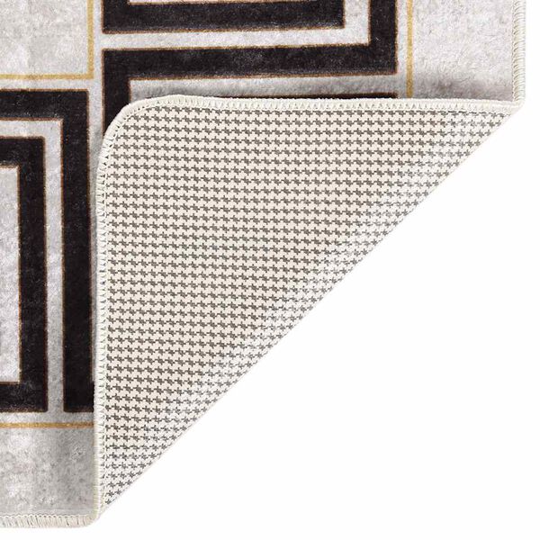 vidaXL Tapis lavable antidérapant 120x180 cm beige clair