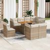 vidaXL Salon de jardin avec coussins 9 pcs beige r&eacute;sine tress&eacute;e
