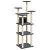 vidaXL Arbre &agrave; chat avec griffoirs en sisal Gris fonc&eacute; 171 cm