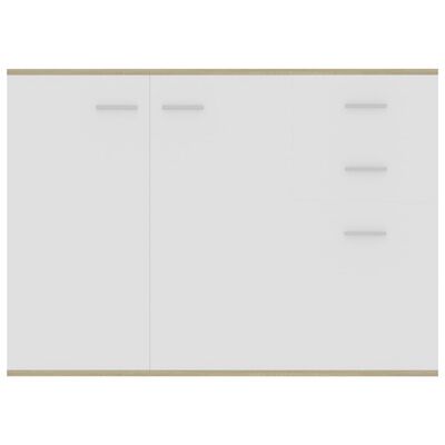 vidaXL Buffet Blanc et chêne sonoma 105x30x75 cm Bois d’ingénierie