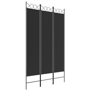 vidaXL Cloison de s&eacute;paration 3 panneaux Noir 120x200 cm Tissu