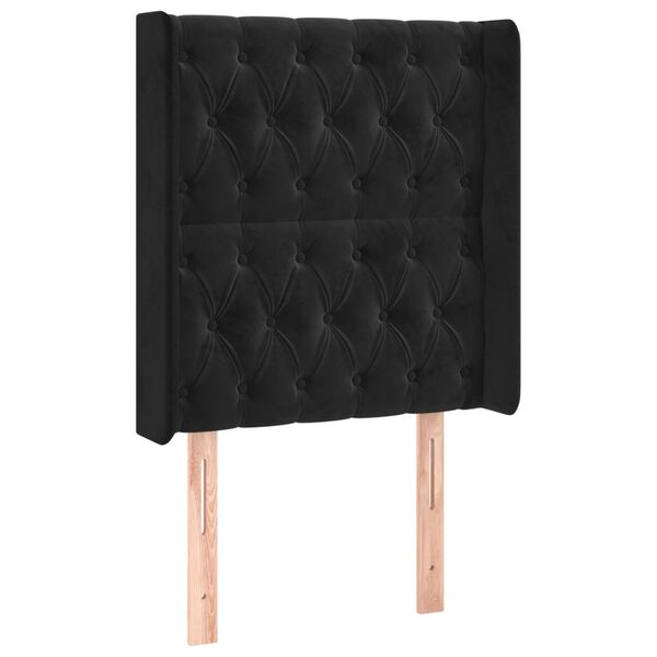 vidaXL Tête de lit avec oreilles Noir 83x16x118/128 cm Velours