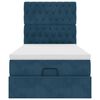 vidaXL Cadre de lit ottoman avec matelas bleu fonc&eacute; 90x200 cm velours