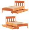 vidaXL Cadre de lit sans matelas cire marron 75x190 cm bois pin massif