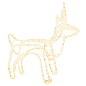 vidaXL Renne de No&euml;l Blanc chaud 60x30x60 cm